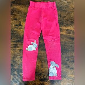 Girls sz 7/8 Mini Boden premium leggings with embroidered bunny appliques.